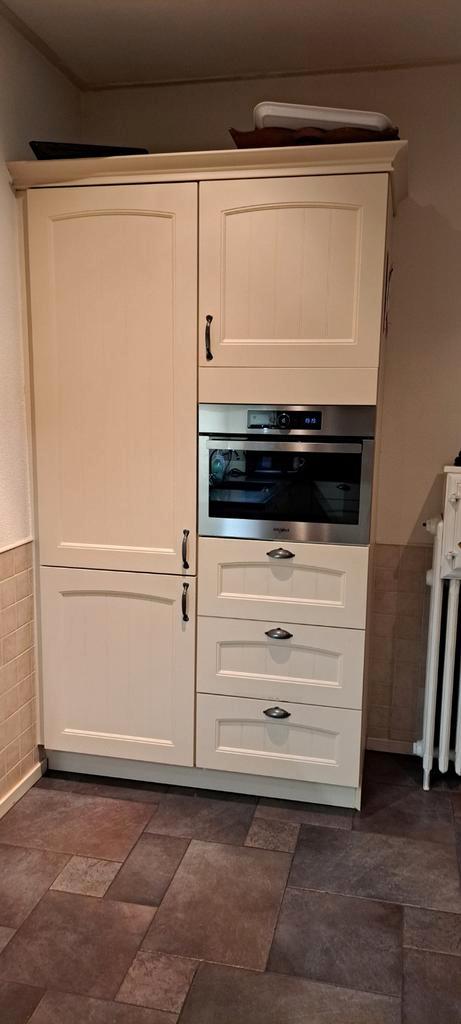 Crème keuken met granieten blad, Huis en Inrichting, Keuken | Complete keukens, Gebruikt, U-keuken, Crème, Graniet of Steen, Ophalen