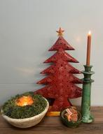 Metalen Kerstboom Waxinelichthouder - Rood, Wit, Goud, Ophalen, Nieuw, Metaal, Rood
