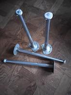 4 rvs Tafelpoten, Huis en Inrichting, Tafelonderdelen, Tafelpoot, Minder dan 50 cm, Gebruikt, Rond