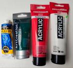 4 tubes Acrylverf 2x vol en 2x bijna vol voor € 15, Ophalen of Verzenden, Zo goed als nieuw
