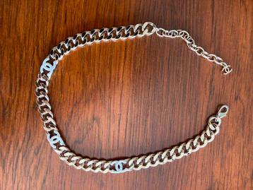 Ketting cc nieuw geelgoud met wit of roze choker verguld beschikbaar voor biedingen
