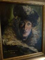 vintage - antiek portret man Siberie paneel, Antiek en Kunst, Kunst | Schilderijen | Klassiek, Ophalen