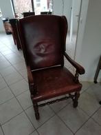 heren fauteuil, Huis en Inrichting, Fauteuils, Ophalen, Gebruikt, 50 tot 75 cm, Leer