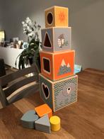 Blokken toren en vormenstoof, Kinderen en Baby's, Speelgoed | Houten speelgoed, Ophalen, Zo goed als nieuw