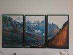 Prachtige set van 3 berglandschap prints, Ophalen of Verzenden, 75 cm of meer, 50 tot 75 cm, Print