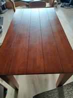 Houten Eettafel + 4 Stoelen op Wieltjes, Ophalen, Gebruikt, 50 tot 100 cm, Tijdloos