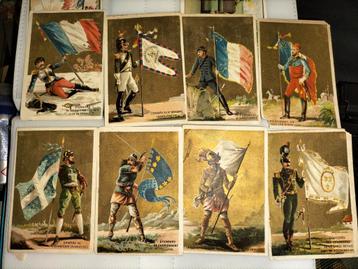 Set van 8 antieke chromo reclame plaatjes   beschikbaar voor biedingen