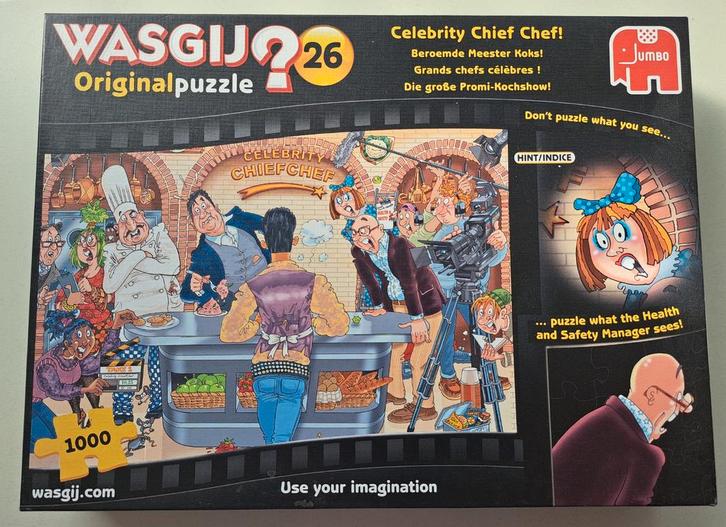 Wasgij Original 26 - meesterkok - 1000 Stukjes, Hobby en Vrije tijd, Denksport en Puzzels, Gebruikt, Legpuzzel, 500 t/m 1500 stukjes