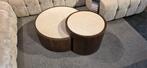 Salontafel set Rond mangobruin & Marmer Showmodel KORTING!, Huis en Inrichting, Tafels | Salontafels, Ophalen, Overige materialen