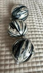 6 glazen kerstballen zwart/wit intratuin, Antiek en Kunst, Ophalen of Verzenden