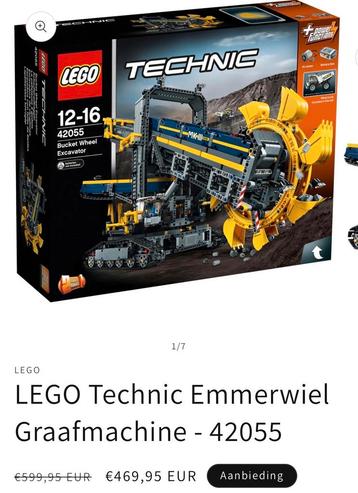 LEGO Technic Emmerwiel Graafmachine 42055 beschikbaar voor biedingen