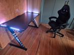 Gaming Bureau 60x120 cm Zwart met LED, Ophalen, Zo goed als nieuw, Bureau