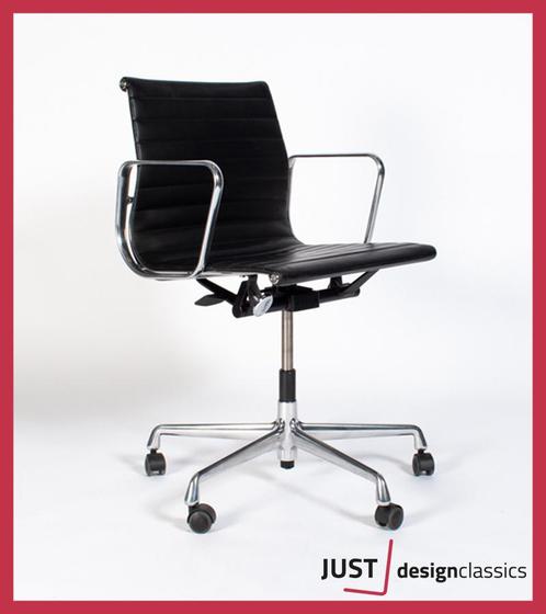 Vitra Eames ea 117 Zwart Leder Gepolijst  (voorraad:2), Huis en Inrichting, Stoelen, Zo goed als nieuw