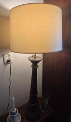 Klassieke houten lamp met stoffen kap, 95 cm, Ophalen, Hout, Gebruikt, Klassiek