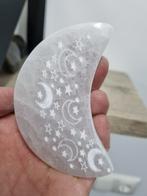 Seleniet maan, met gravering, Ophalen of Verzenden, Mineraal