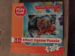 Play Tive puzzel 555 stukjes 3D effect legpuzzel tijger, Hobby en Vrije tijd, Denksport en Puzzels, Ophalen of Verzenden, 500 t/m 1500 stukjes