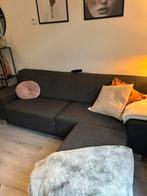 Antraciete hoekbank met losse hocker, Huis en Inrichting, Banken | Bankstellen, Ophalen, Gebruikt, Driepersoons, 75 tot 100 cm