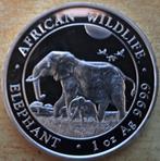 Somalia Elephant 2022 - 1 Oz. puur zilver Proof, Ophalen of Verzenden, Overige landen, Losse munt, Zilver