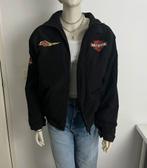 Vintage Harley Davidson bomber jacket UNISEX, Harley Davidson, Zwart, Maat 42/44 (L), Ophalen of Verzenden