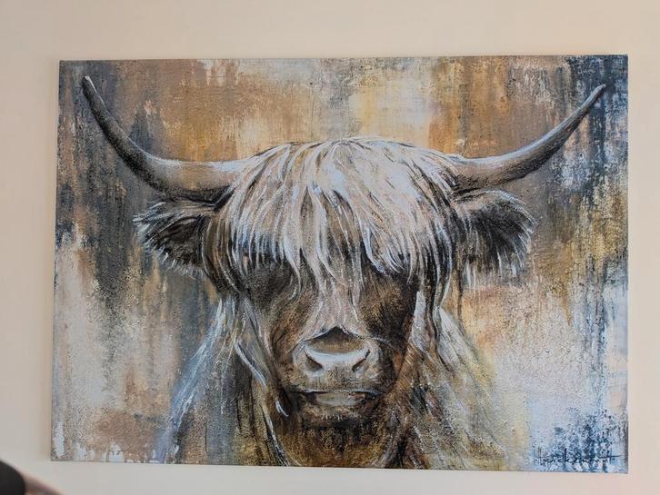 Highland Cow II Schilderij, Antiek en Kunst, Kunst | Schilderijen | Klassiek, Ophalen