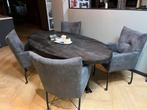 EETTAFEL MET 4 stoelen, Ophalen, 50 tot 100 cm, Zo goed als nieuw, 150 tot 200 cm