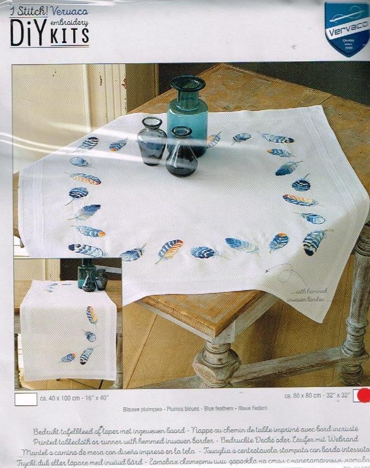 Cado vervaco borduurpakket dekservet, pluimpjes oude prijs, Hobby en Vrije tijd, Borduren en Borduurmachines, Nieuw, Borduurpakket