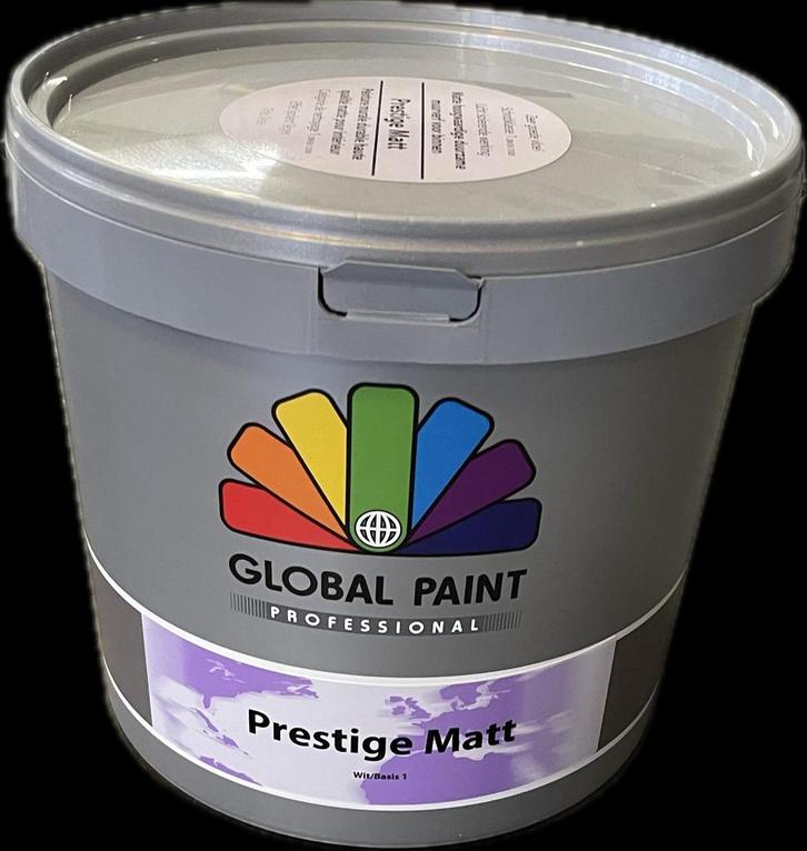 Global Paint Prestige Matt - 10L, Doe-het-zelf en Verbouw, Verf, Beits en Lak, Nieuw, Verf, 5 tot 10 liter, Wit, Ophalen of Verzenden
