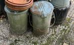 Vintage vuilnisemmers, Tuin en Terras, Bloempotten, Ophalen, Gebruikt, Rond, Minder dan 25 cm