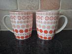 Set van 2 vrolijke mokken met bloemmotief, Keramiek, Nieuw, Ophalen of Verzenden, Overige stijlen
