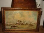 Adrianus Verveen (1912-1988), Harbor view with ships., Antiek en Kunst, Ophalen of Verzenden