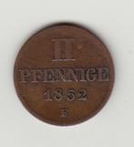 Duitse Staten-Saksen Altenburg- 2 Pfennige 1852F zeldzaam, Verzenden, Duitsland