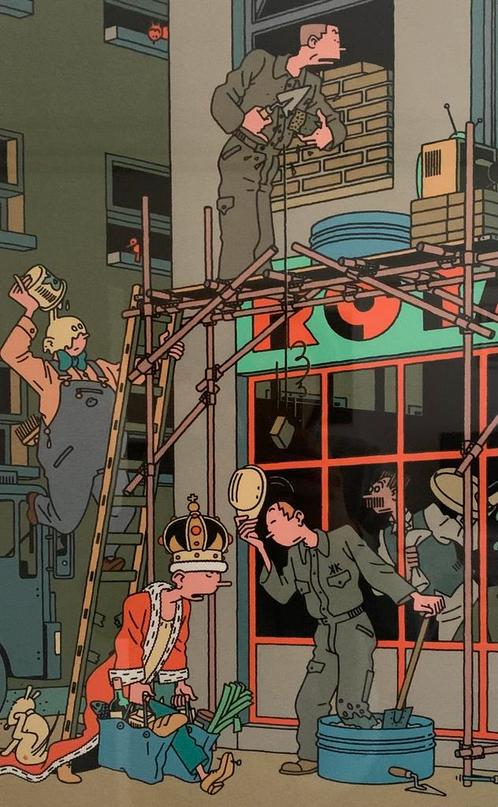 Joost Swarte zeefdruk Cafe Royal 50x70 cm 336/750, Antiek en Kunst, Kunst | Litho's en Zeefdrukken, Ophalen