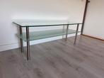 Lage sidetable (46 cm hoog), Huis en Inrichting, Tafels | Sidetables, Ophalen, 100 tot 150 cm, Zo goed als nieuw, Glas
