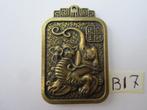 Oude chinees /chinese bronze hangers Foo Dog B17, Overige materialen, Gebruikt, Overige voorstellingen, Ophalen of Verzenden