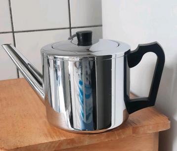 Dubbelwandige theepot chroom koudgreep oor. beschikbaar voor biedingen