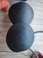 2 zwarte bijzettafels, Minder dan 55 cm, Rond, Zo goed als nieuw, Hout