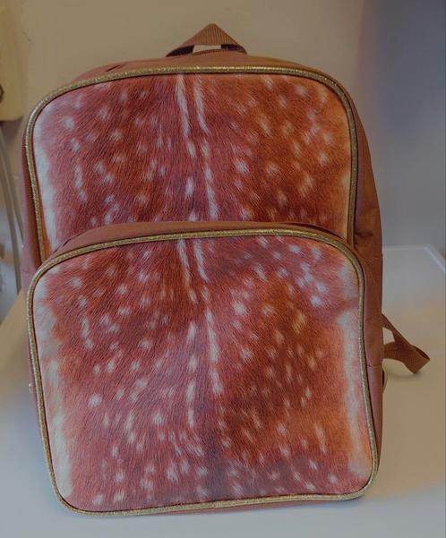 Kleine rugtas met hertenprint van De Kunstboer, Sieraden, Tassen en Uiterlijk, Tassen | Rugtassen, Zo goed als nieuw, 25 tot 40 cm