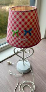 Lief! bureaulampje wit metalen voet en roze geruite kap, Ophalen of Verzenden, Zo goed als nieuw, Lamp