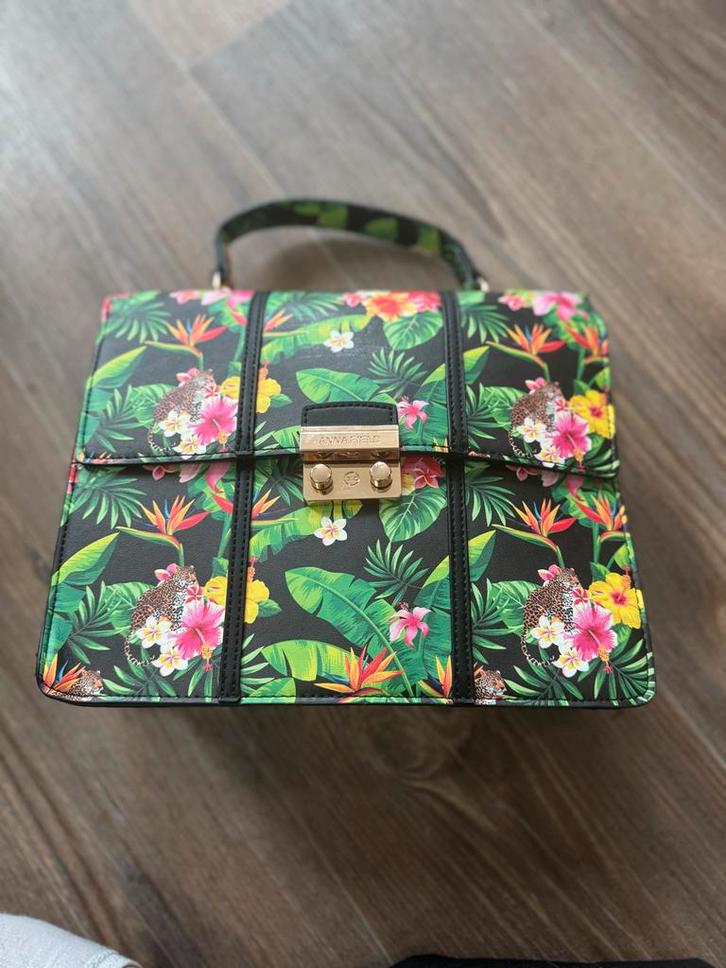Anna Field Handtas met Tropische Print, Sieraden, Tassen en Uiterlijk, Tassen | Damestassen, Zo goed als nieuw, Handtas, Overige kleuren