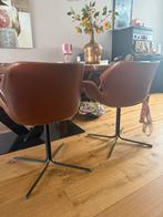 6 Cognac PU Leder Eetkamerstoelen Zuiver, Ophalen, Gebruikt, Bruin, Leer