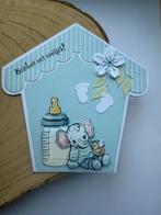 Handgemaakte kaart beschuit met muisjes, Ophalen of Verzenden, Zo goed als nieuw, Overige thema's