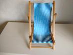 Poppenstoel, model strandstoel blauw met witte stof, Ophalen of Verzenden, Zo goed als nieuw, Accessoires