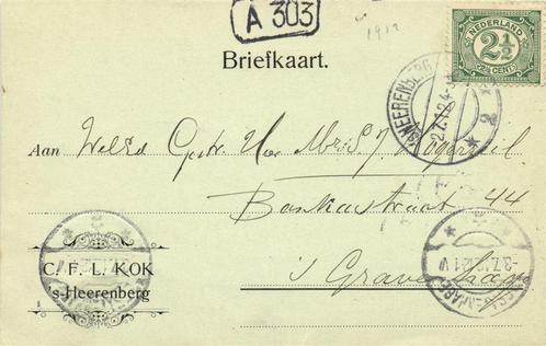 C.F.L. Kok, s-Heerenberg - briefkaart - 1912 geschreven en v, Postzegels en Munten, Brieven en Enveloppen | Nederland, Briefkaart