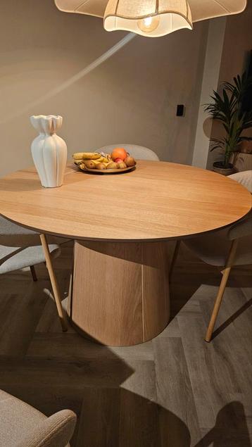 Ronde eettafel, mdf eiken fineer, diameter 120 cm beschikbaar voor biedingen