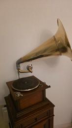 Antieke Grammofoon met Hoorn, Antiek en Kunst, Antiek | Tv's en Audio, Ophalen of Verzenden