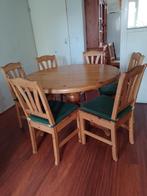 Massief grenen eethoek, Huis en Inrichting, Ophalen, Zo goed als nieuw, 4 tot 6 stoelen