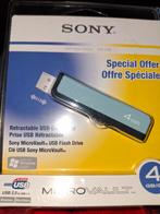 Sony MicroVault 4GB USB Flash Drive - Nieuw in verpakking, Computers en Software, USB Sticks, Ophalen of Verzenden, Nieuw, Sony