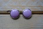 lila oorbellen, zilver omrand, Sieraden, Tassen en Uiterlijk, Oorbellen, Overige materialen, Paars, Ophalen of Verzenden, Zo goed als nieuw