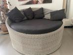 1.20 m Ronde Bedbank / Loungebank van Rotan, Ophalen, Zo goed als nieuw, Riet of Rotan