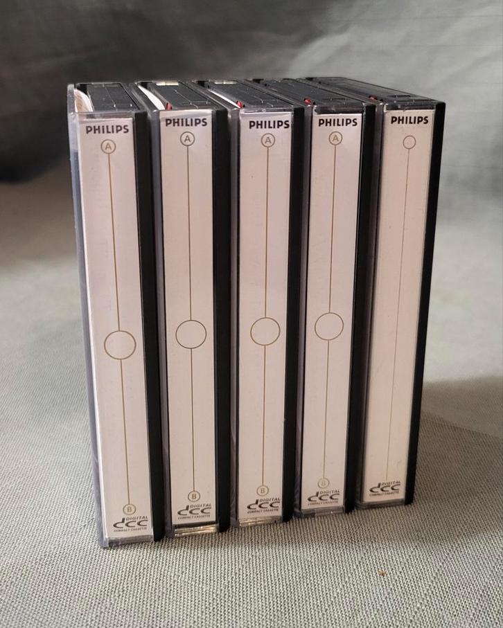 DCC. 5x Philips 90 Digital Compact Cassette 90 min., Cd's en Dvd's, Cassettebandjes, Zo goed als nieuw, Voorbespeeld, Overige genres